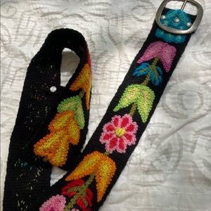 Embroidered Wool Belt -M